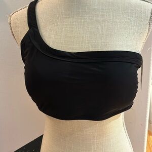NWT White House Black Market large black Asymmetric Bikini Top